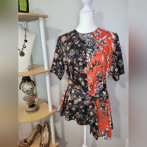 Zara Kimono Asian Asymmetrical Top Shirt - Size Small